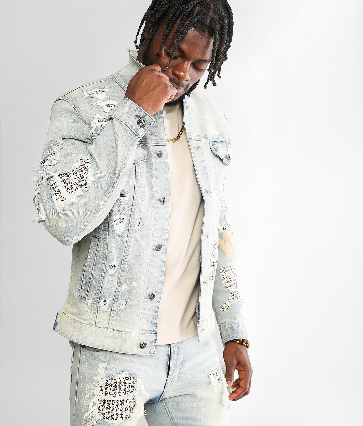 Men's Oversized Ombre Denim Jacket