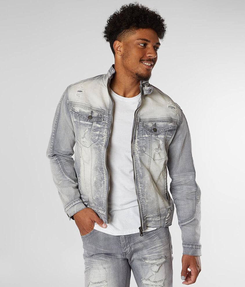 Smoke Rise&#174; Acid Wash Denim Stretch Jacket front view