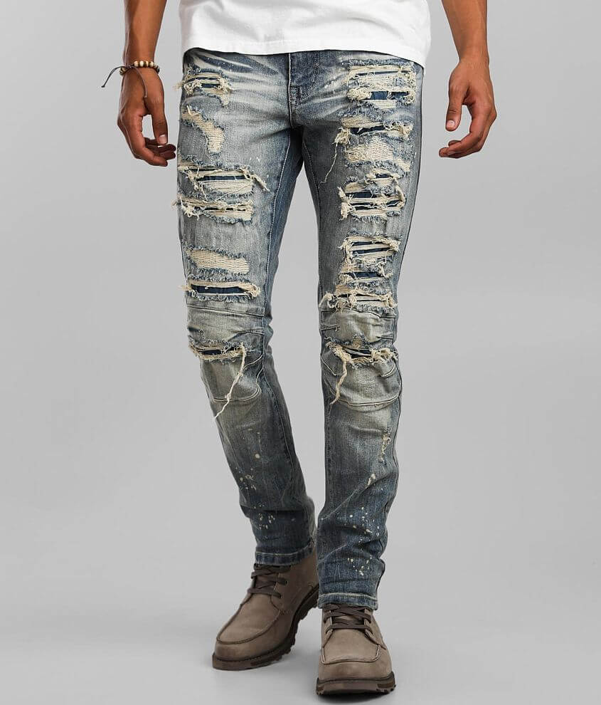 Smoke Rise Mens Studded Rockstar Denim Jeans HGHB-44