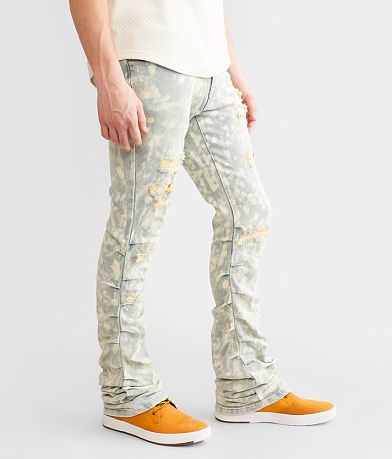 Smoke Rise&#174; Lazy Stacked Flare Stretch Jean full left side view