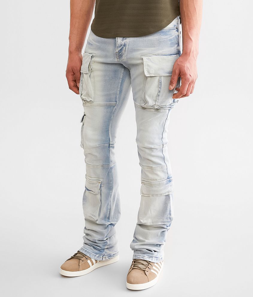 Smoke Rise Stacked Flare Stretch Jean