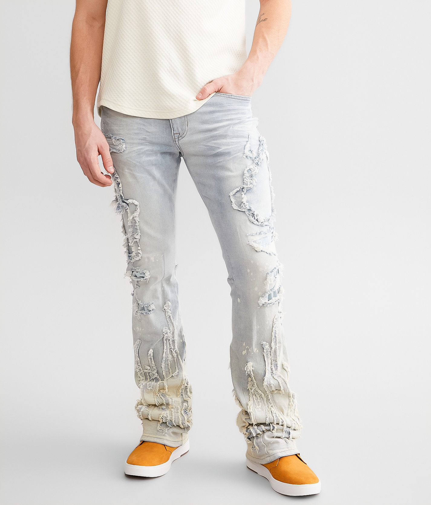 Smoke Rise® Stacked Flare Stretch Jean - Men's Jeans in Ombre Blue