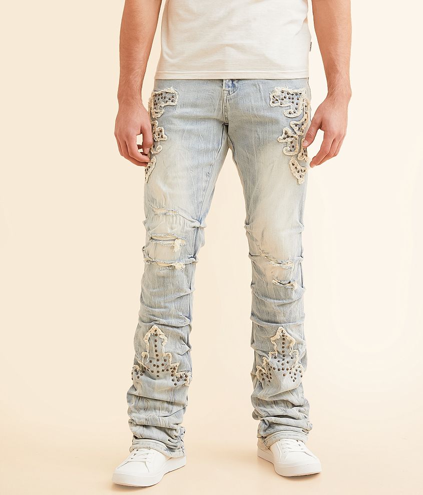 Smoke Rise Stacked Flare Stretch Jean