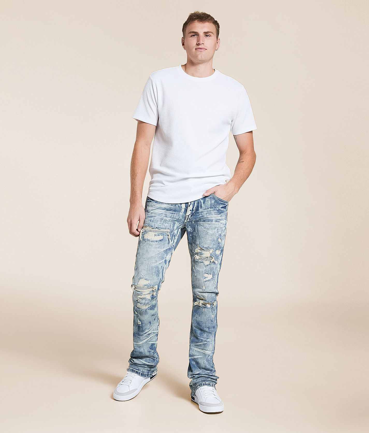 Smoke Rise® Lazy Stacked Flare Stretch Jean - Men's Jeans in