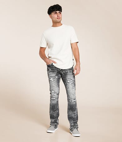 Smoke Rise® Lazy Stacked Flare Stretch Jean front view