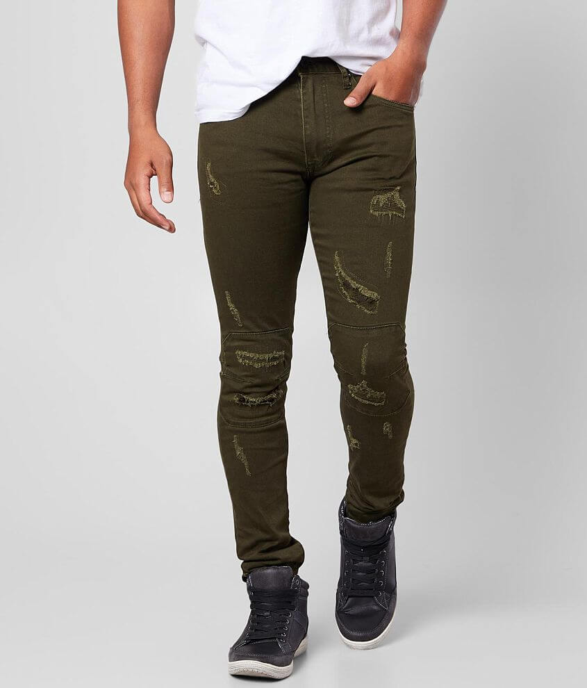 Smoke Rise&#174; Olive Taper Stretch Jean front view