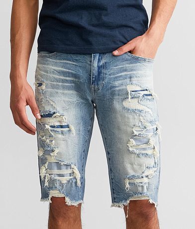 Distressed denim shorts hot sale for men