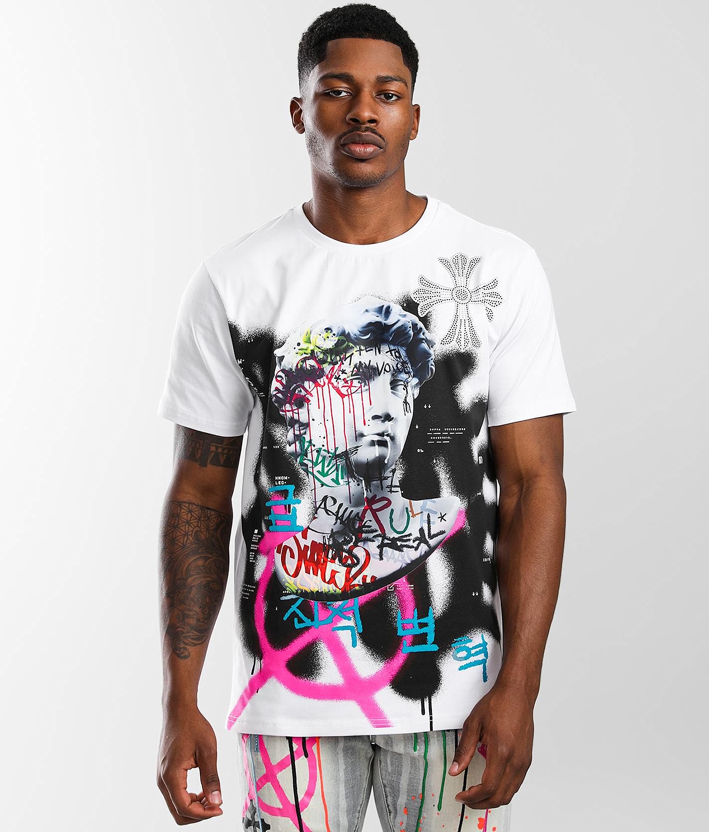 Smoke Rise® Graffiti T-Shirt - Men's T-Shirts in White | Buckle