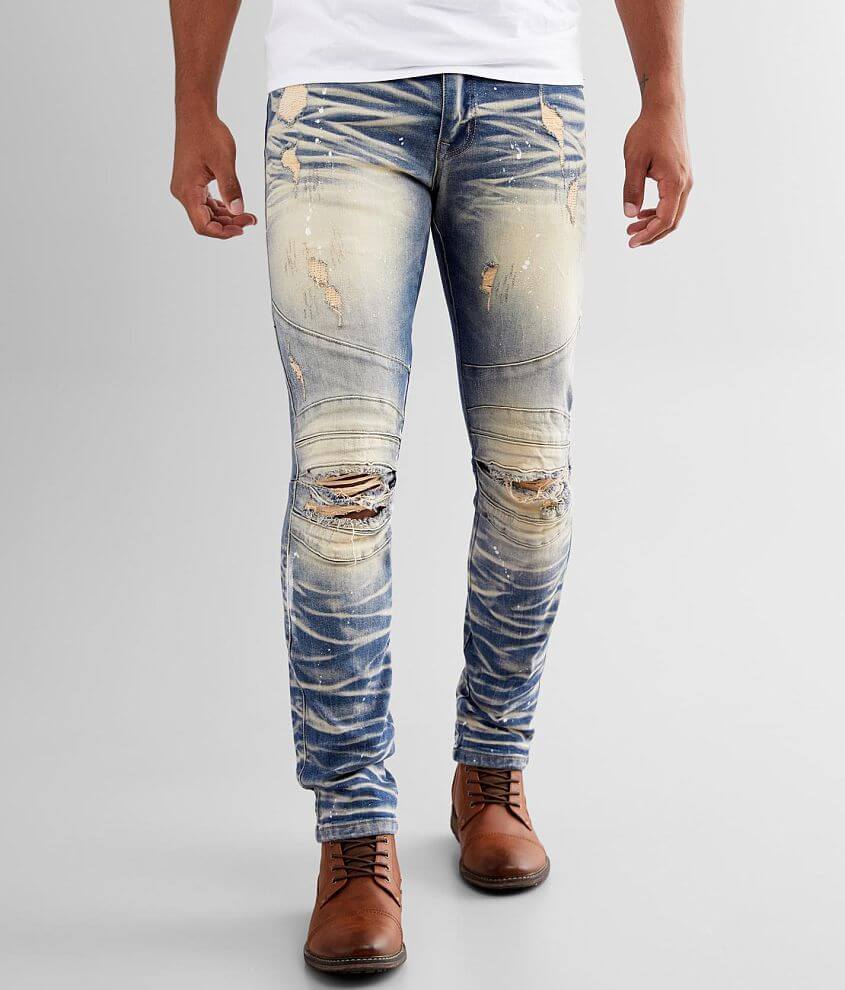 Smoke Rise&#174; Washed Moto Taper Stretch Jean front view