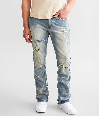 Frontwalk Men Ripped Skinny Jeans Distressed Destroyed Slim Fit