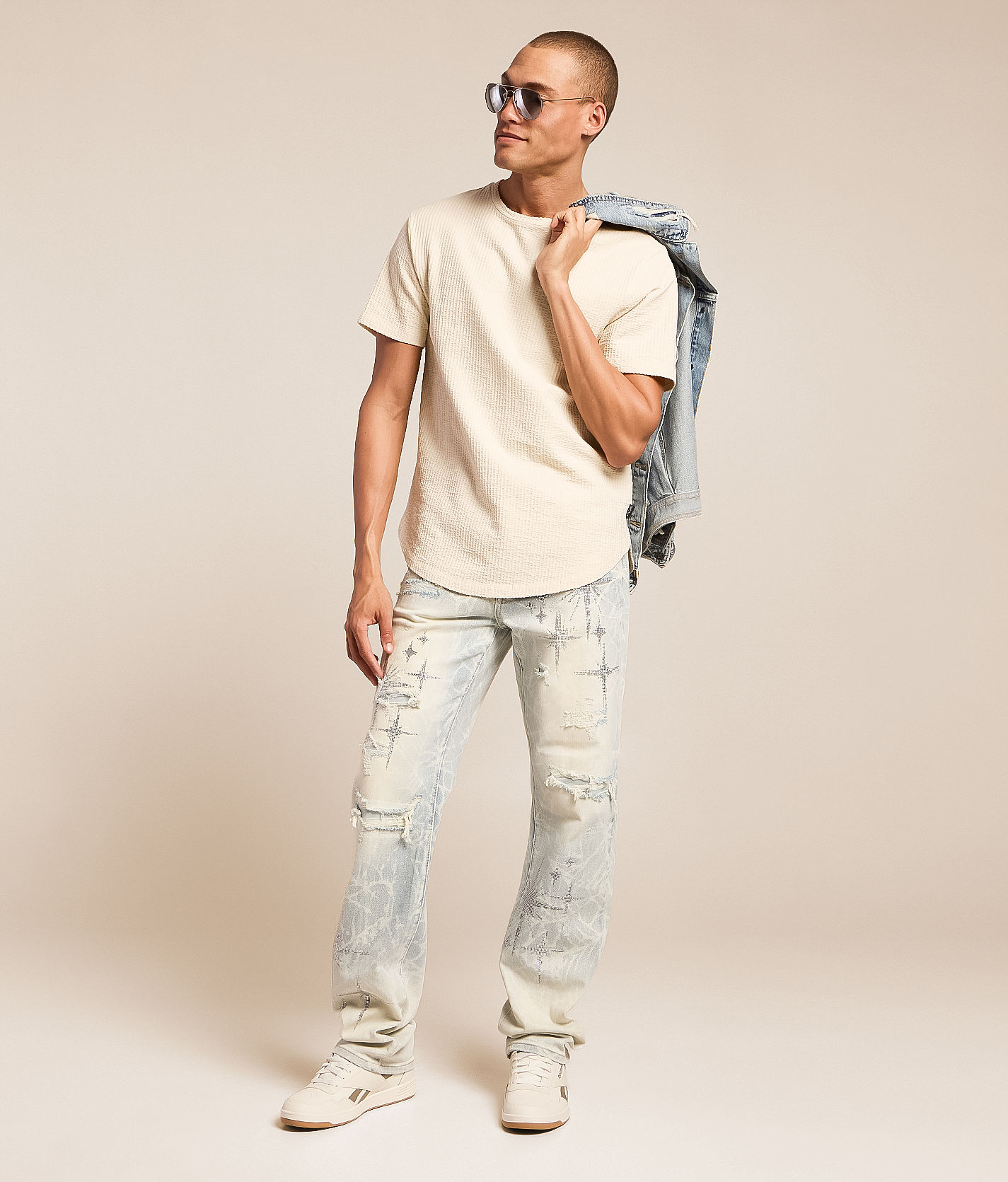 smnke riseデニム Smoke Rise® Rhinestone Straight Stretch Jean - Men's Jeans in