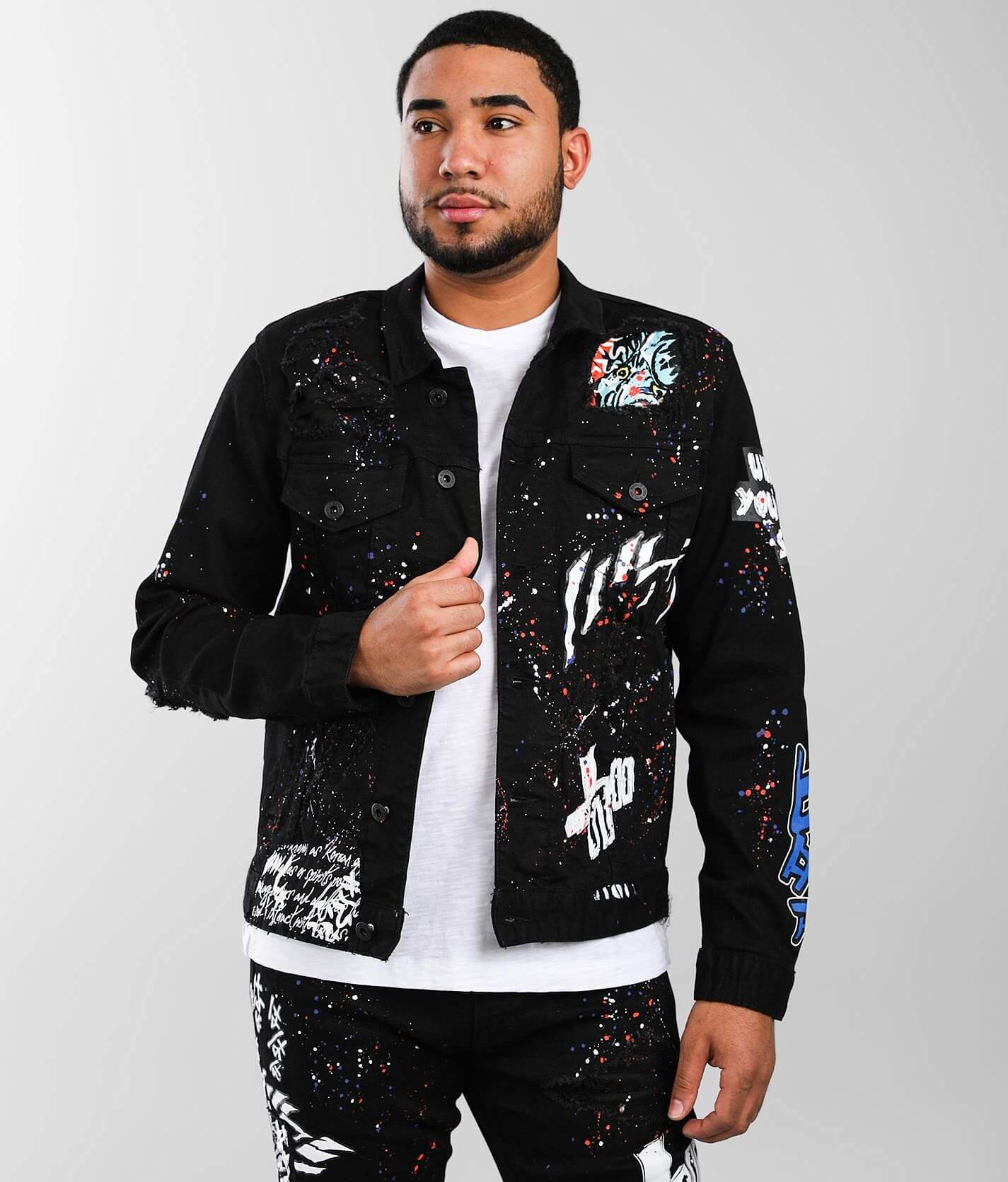 Marble Printed Denim jacket – FanFreakz