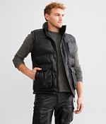 Smoke Rise® Faux Leather Puffer Vest - Men's Coats & Jackets