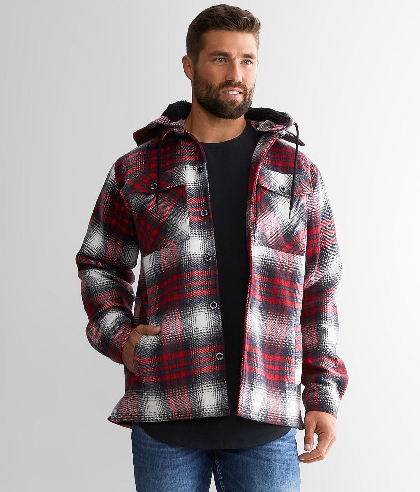 Smoke Rise&#174; Plaid Hooded Shacket front view