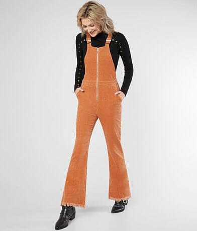 Newbury Kustom Corduroy Flared Overalls full right side view