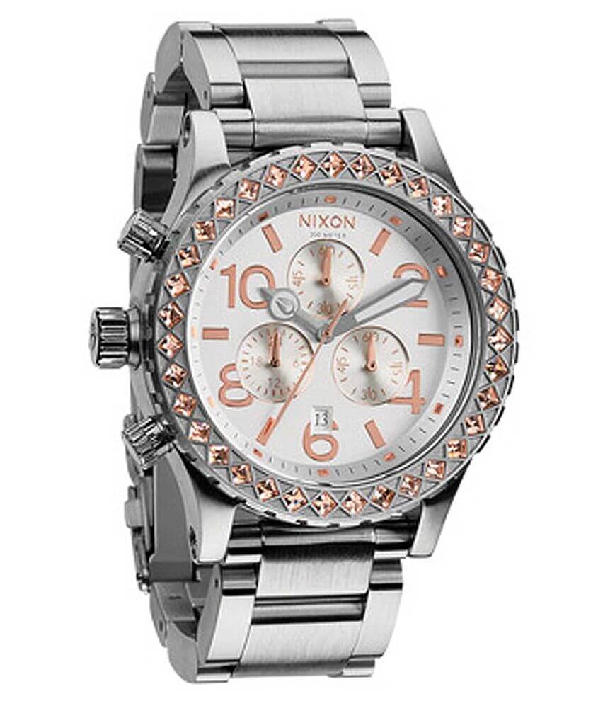 Nixon 4220 Chrono Watch - Women's Watches in Silver Champagne