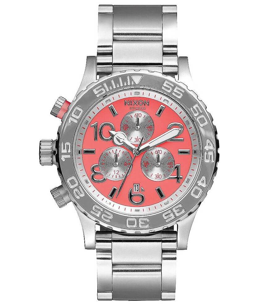 Nixon 42-20 Chrono Watch - Women's Watches in Bright Coral | Buckle