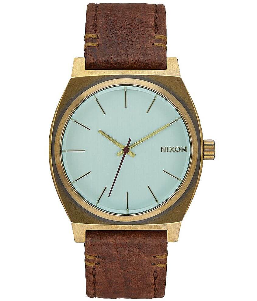 Nixon The Time Teller Watch - Men's Watches in Brass Green Crystal