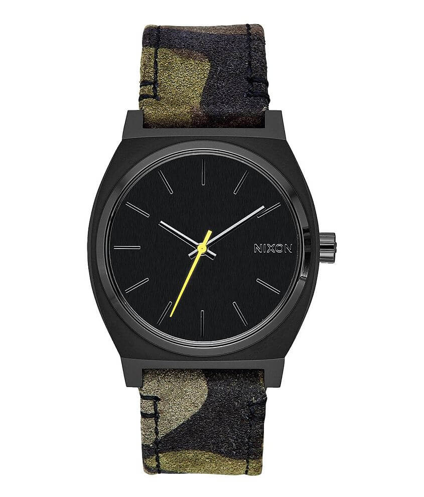 Nixon The Time Teller Leather Watch front view