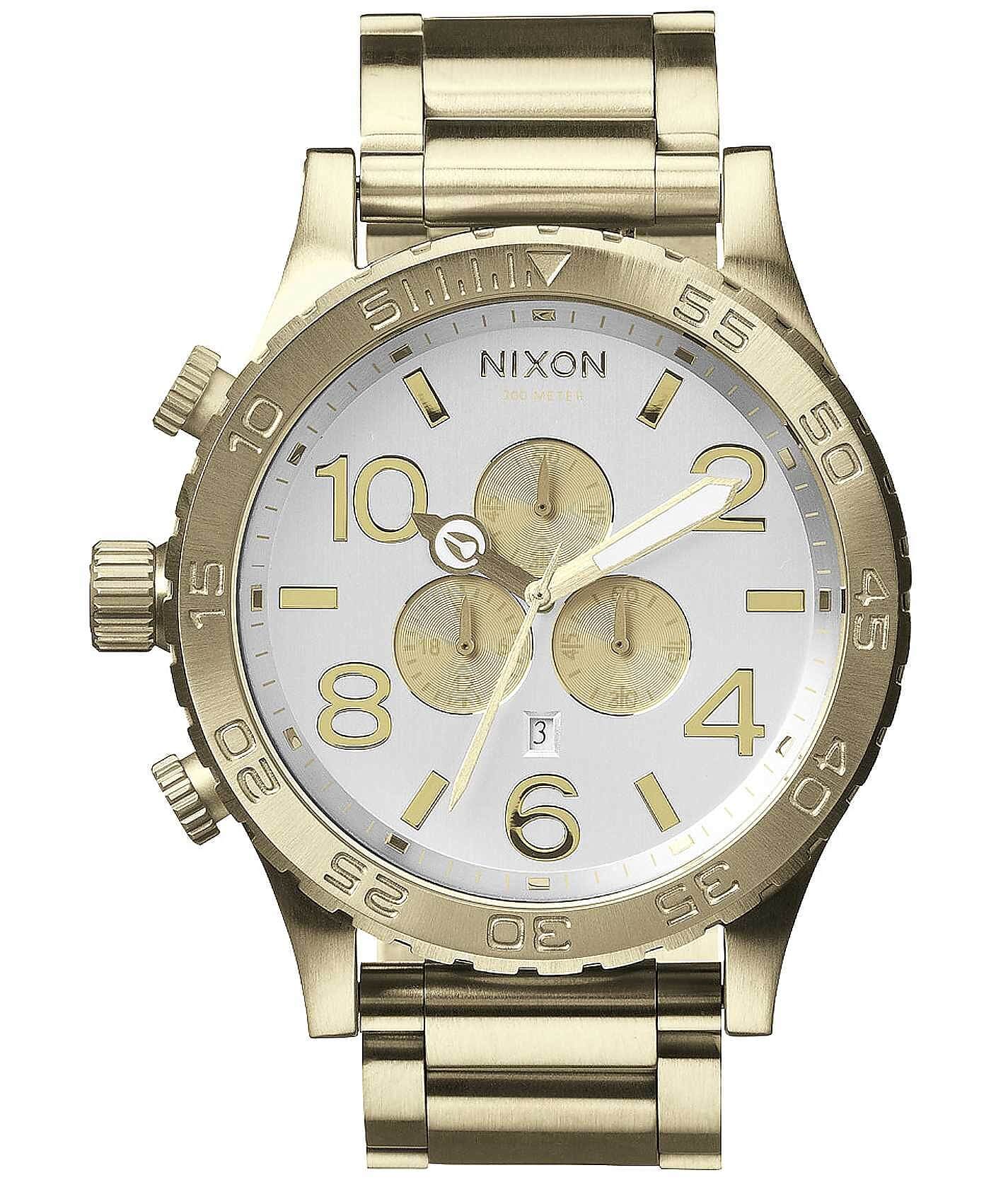 Nixon The 51-30 Chrono Watch - Men's Watches in Champagne Gold Silver |  Buckle
