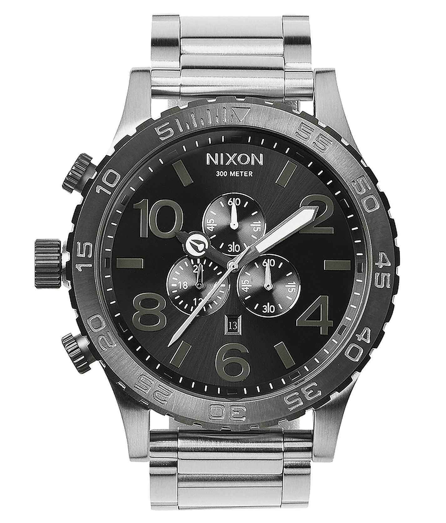 NIXON 51-30 中古品　箱付き NIXON 51-30 クロノグラフ マットシルバー 稼動中 中古品 希少品