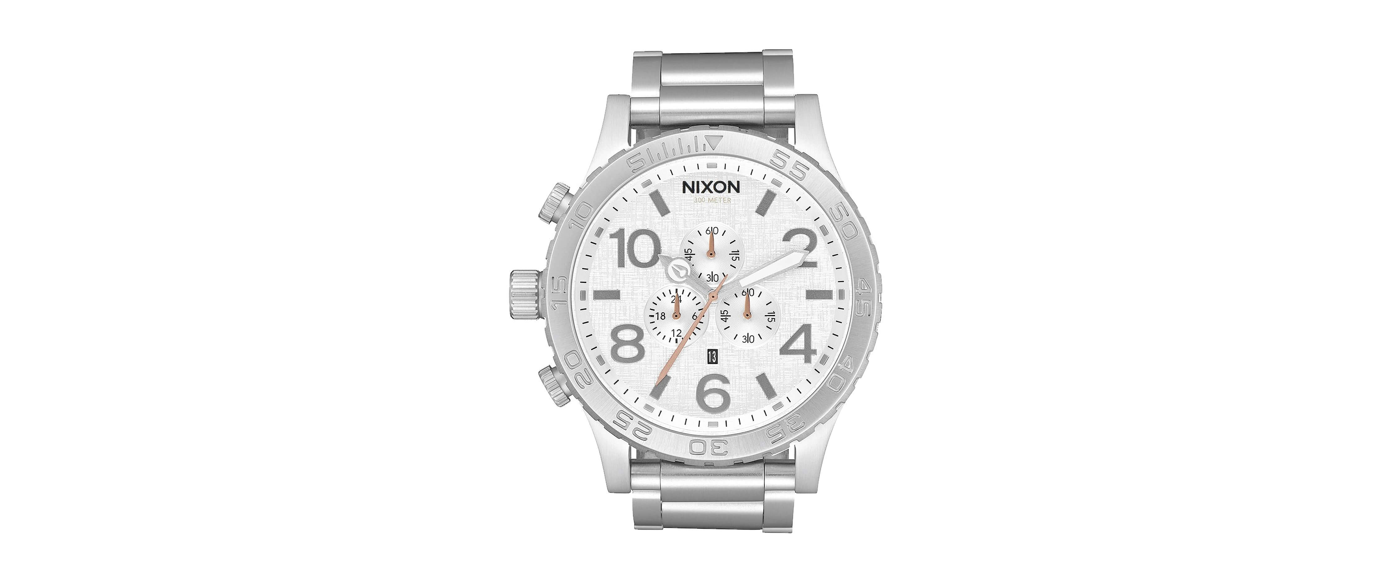 Nixon The 5130 Chrono Watch Men's Watches in All Silver Rose Gold