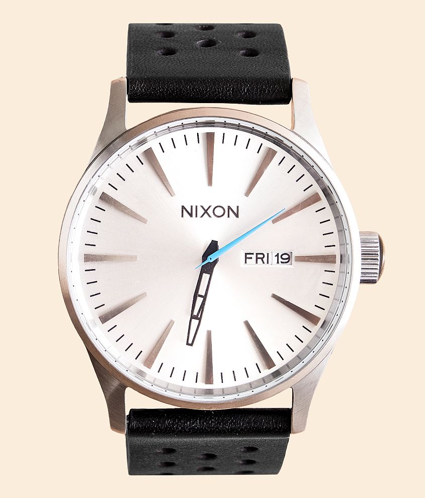 Nixon The Sentry Leather Watch front view