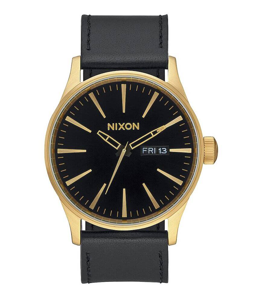 Nixon The Sentry Leather Watch front view