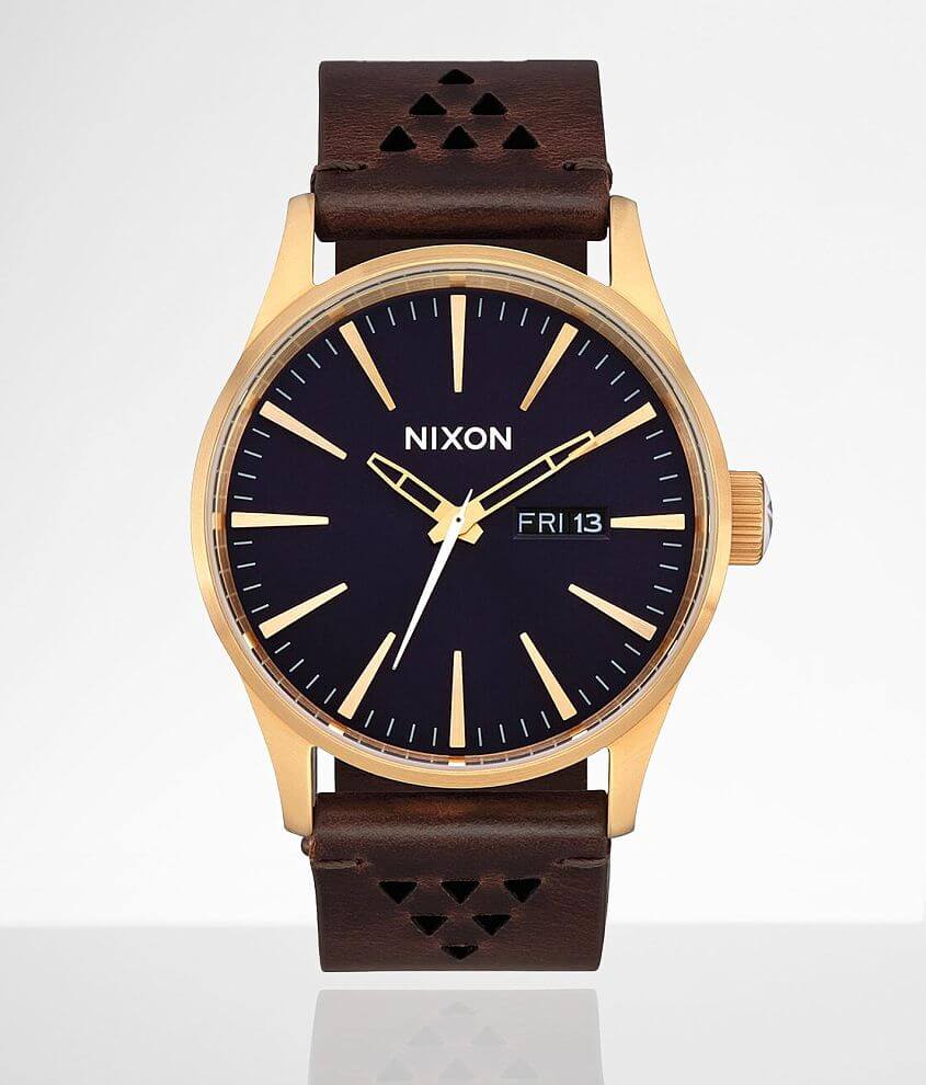Nixon The Sentry Leather Watch front view