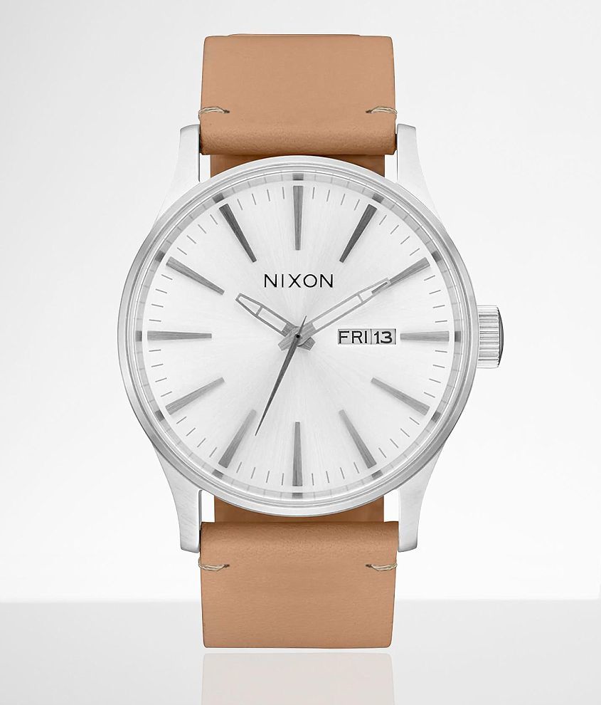 Nixon The Sentry Leather Watch front view