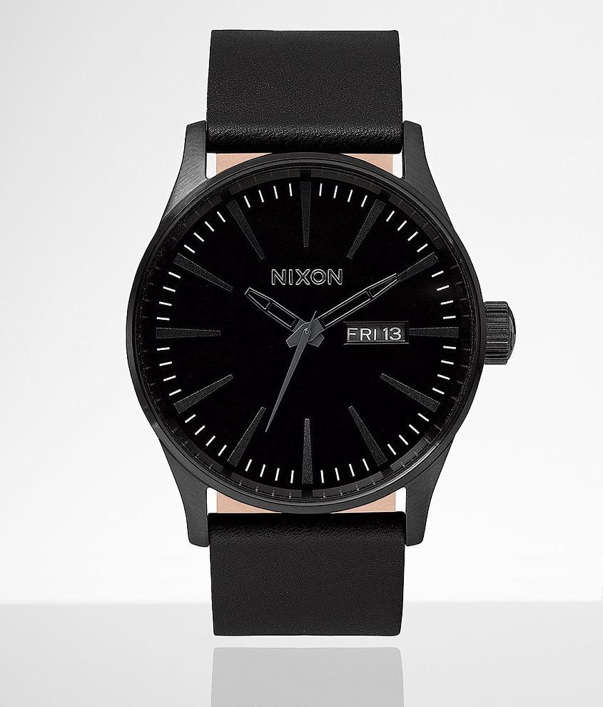 Nixon The Sentry Leather Watch front view