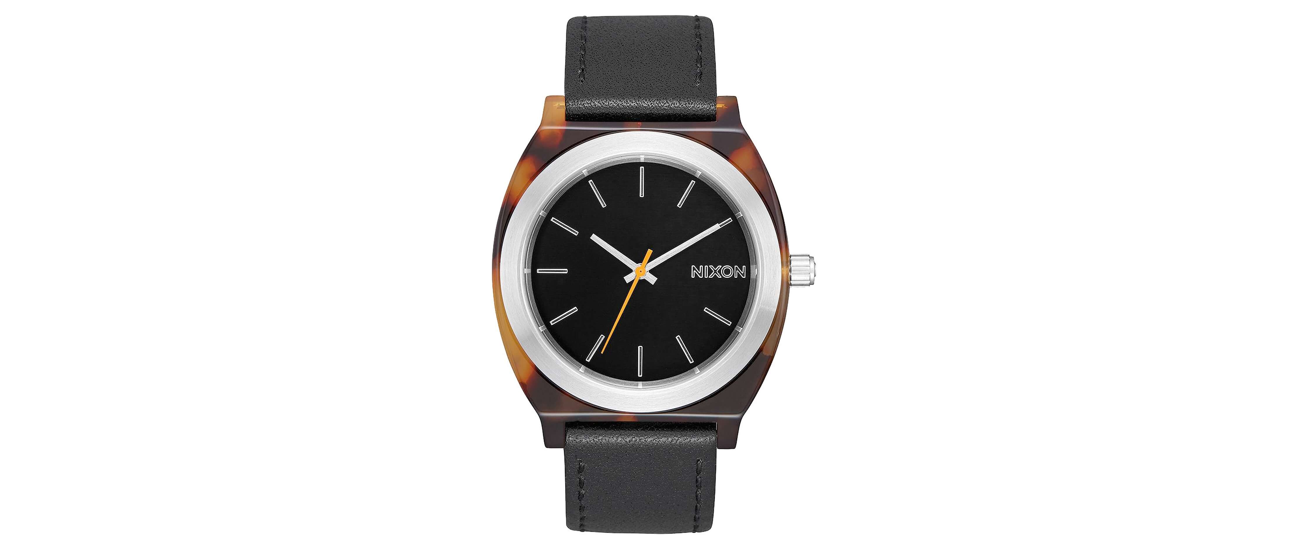 Nixon Time Teller Acetate Watch Clothing in Tortoise Silver