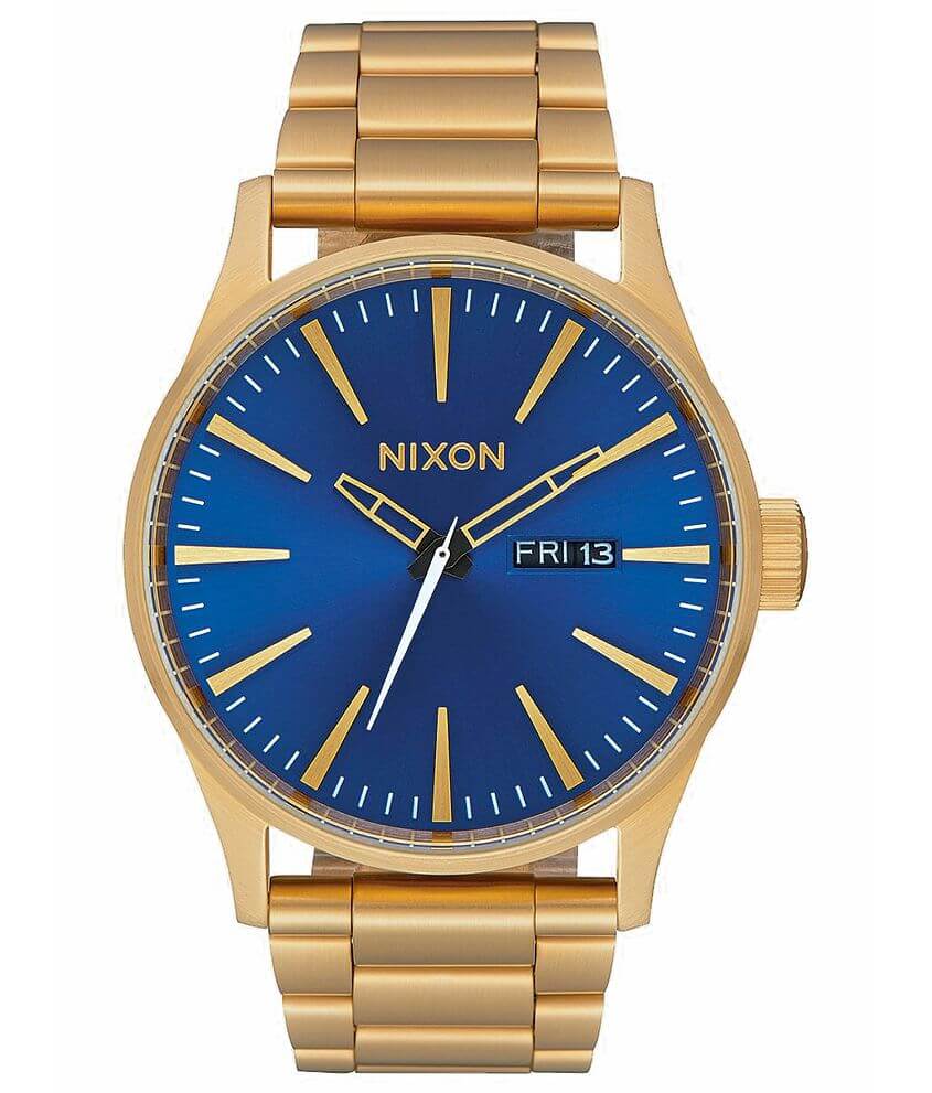 Nixon The Sentry Watch - Men's Watches in All Gold Blue Sunray