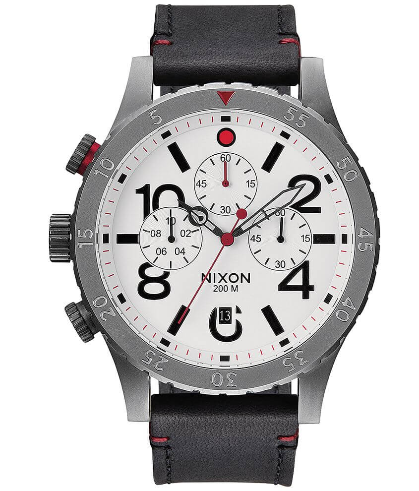 Nixon The 48-20 Chrono Watch - Men's Watches in Gunmetal White