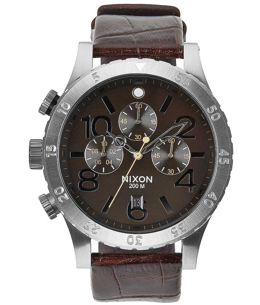 Nixon The 48-20 Chrono Leather Watch - Men's Watches in Brown 
