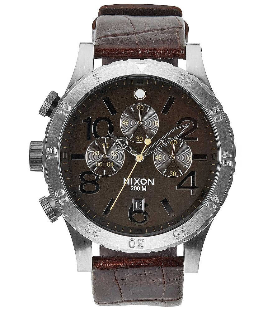 Nixon The 48-20 Chrono Leather Watch - Men's Watches in Brown