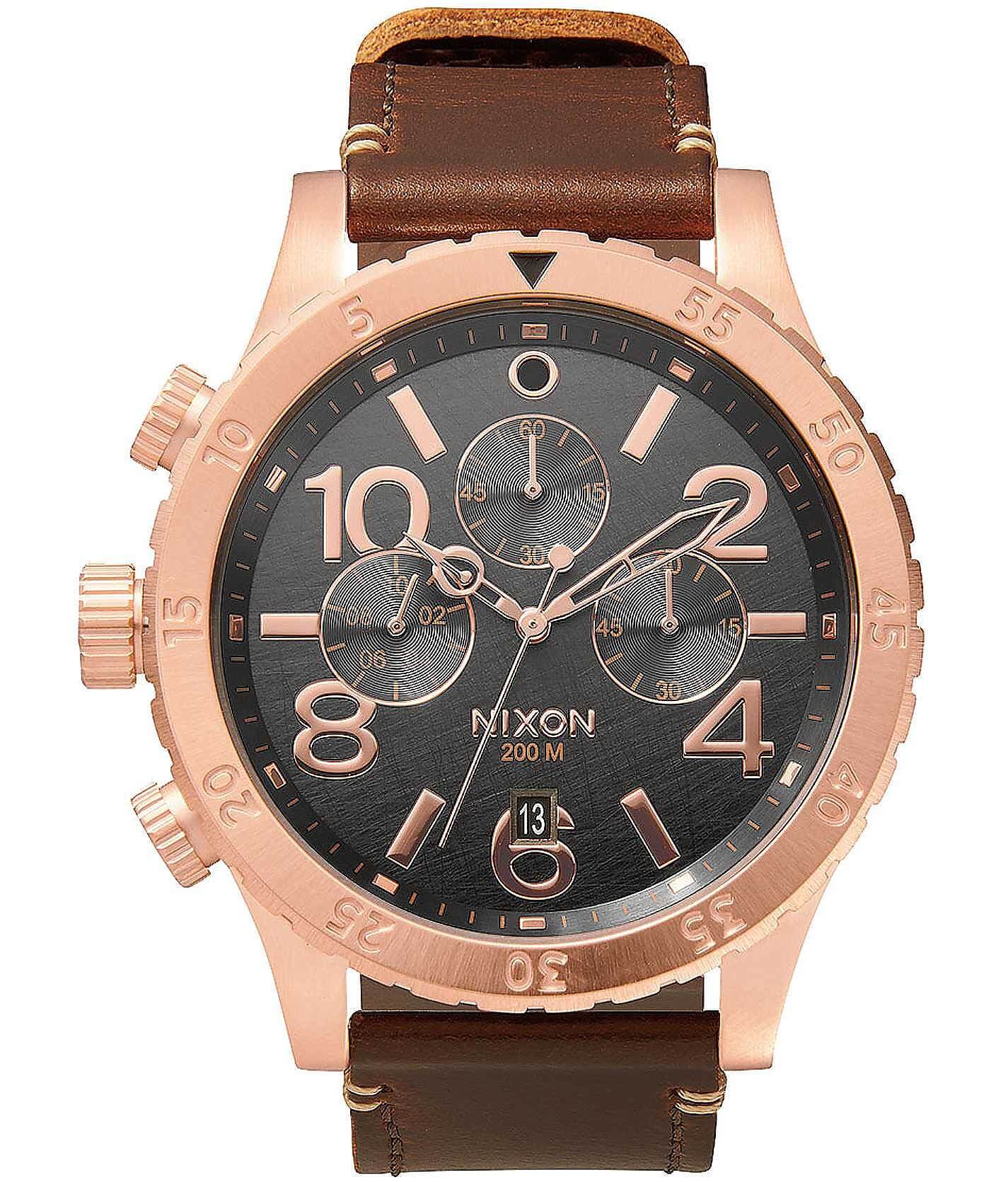Nixon The 48-20 Chrono Watch - Clothing in Rose Gold | Buckle