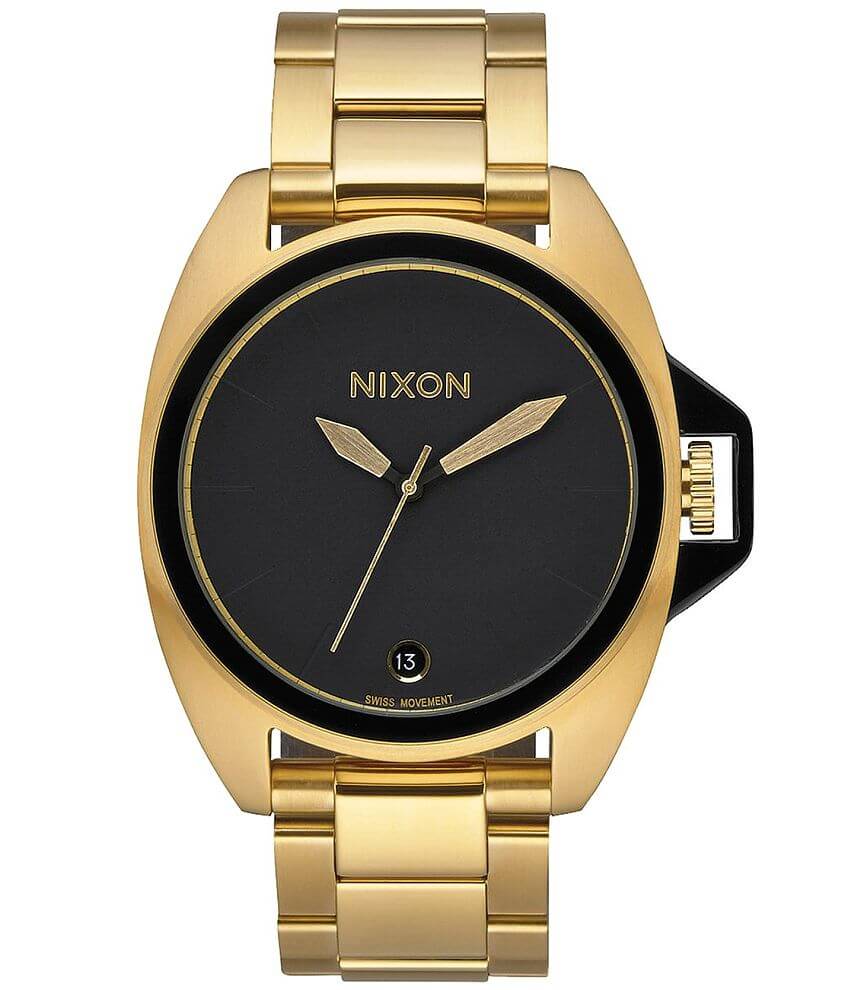 Nixon The Anthem Watch Men s Watches in All Gold Black Buckle