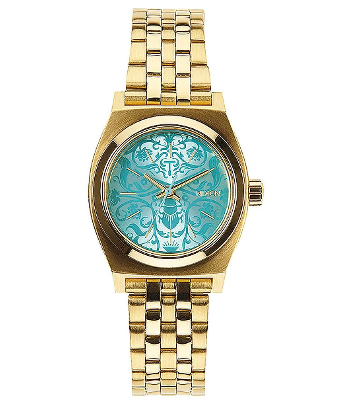 nixon time teller gold blue