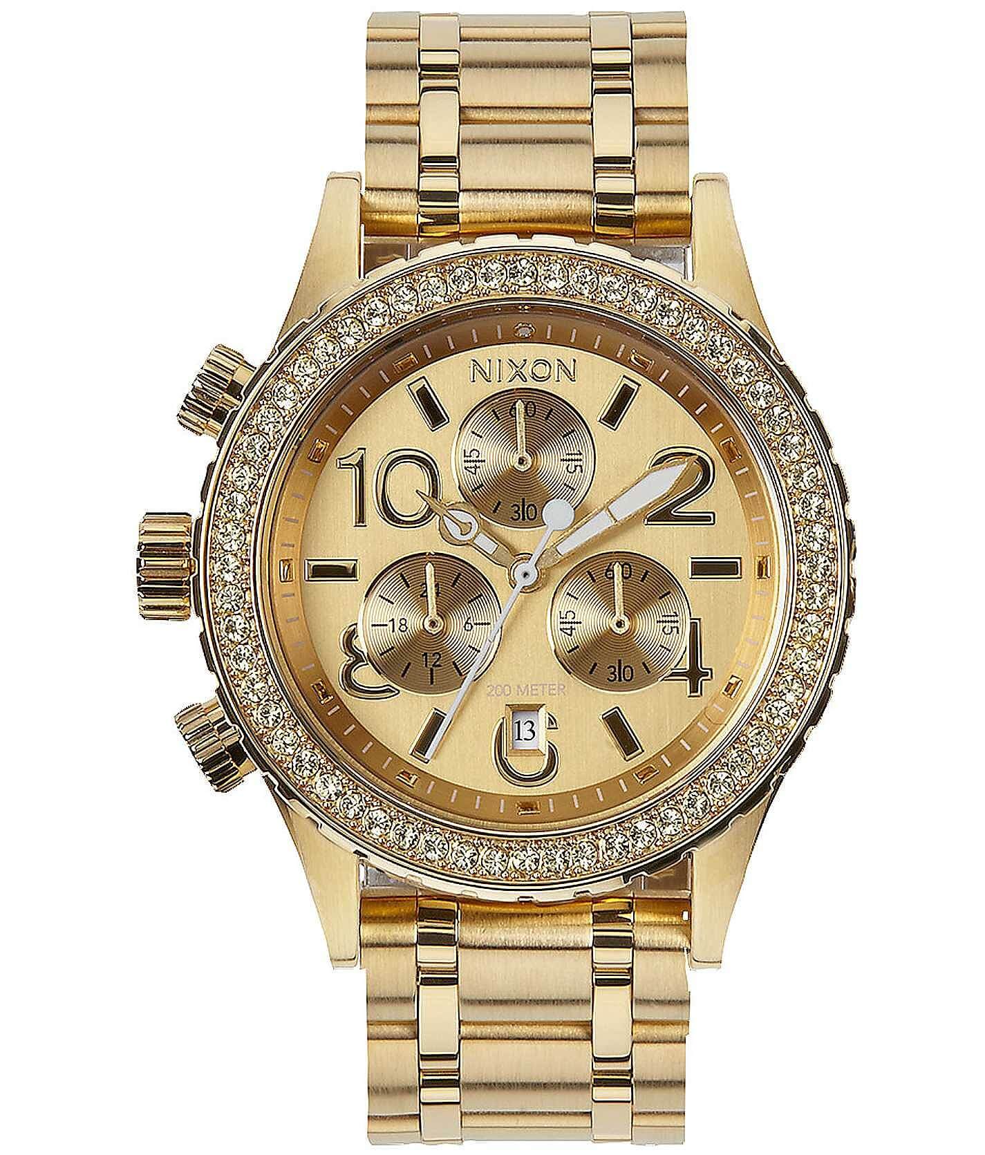Nixon 38-20 Chrono Watch - Women's Watches in All Gold Crystal 