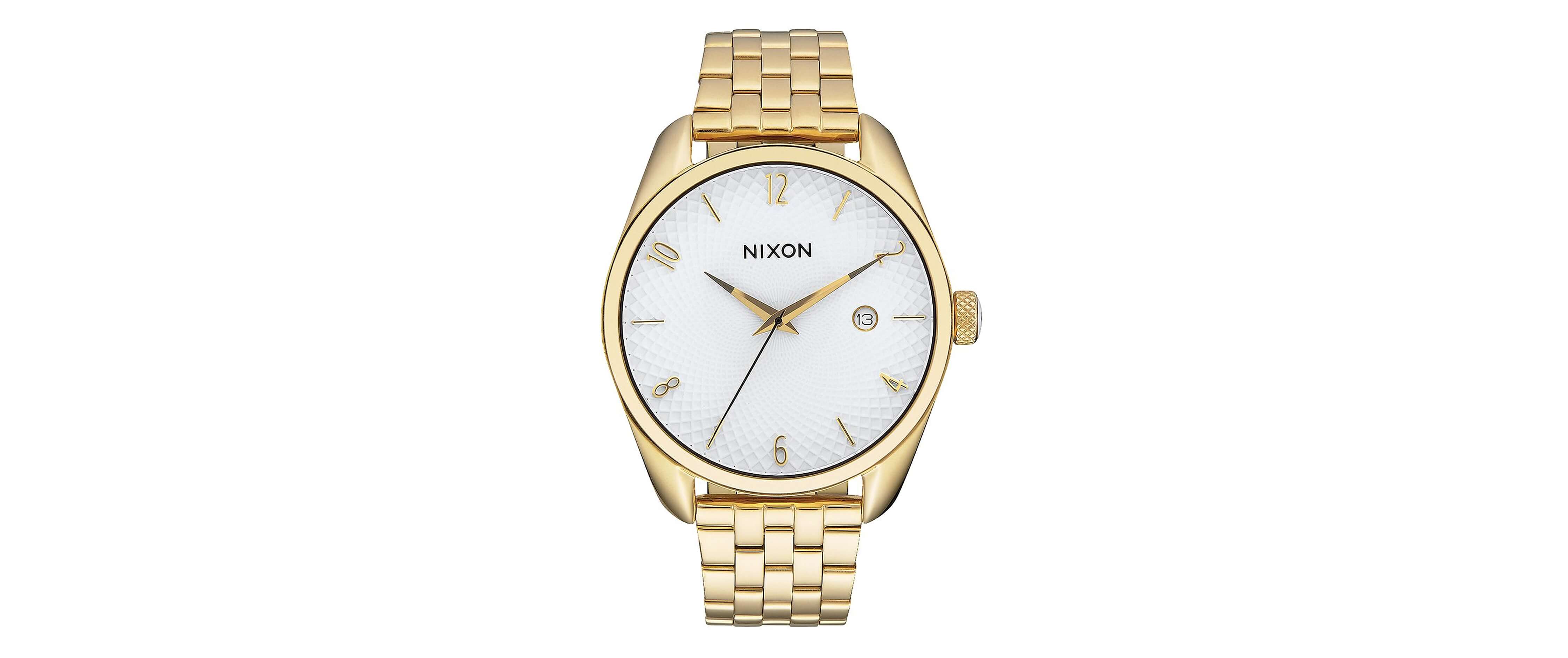 Nixon The Bullet Watch - Clothing in Gold White | Buckle display picture 2