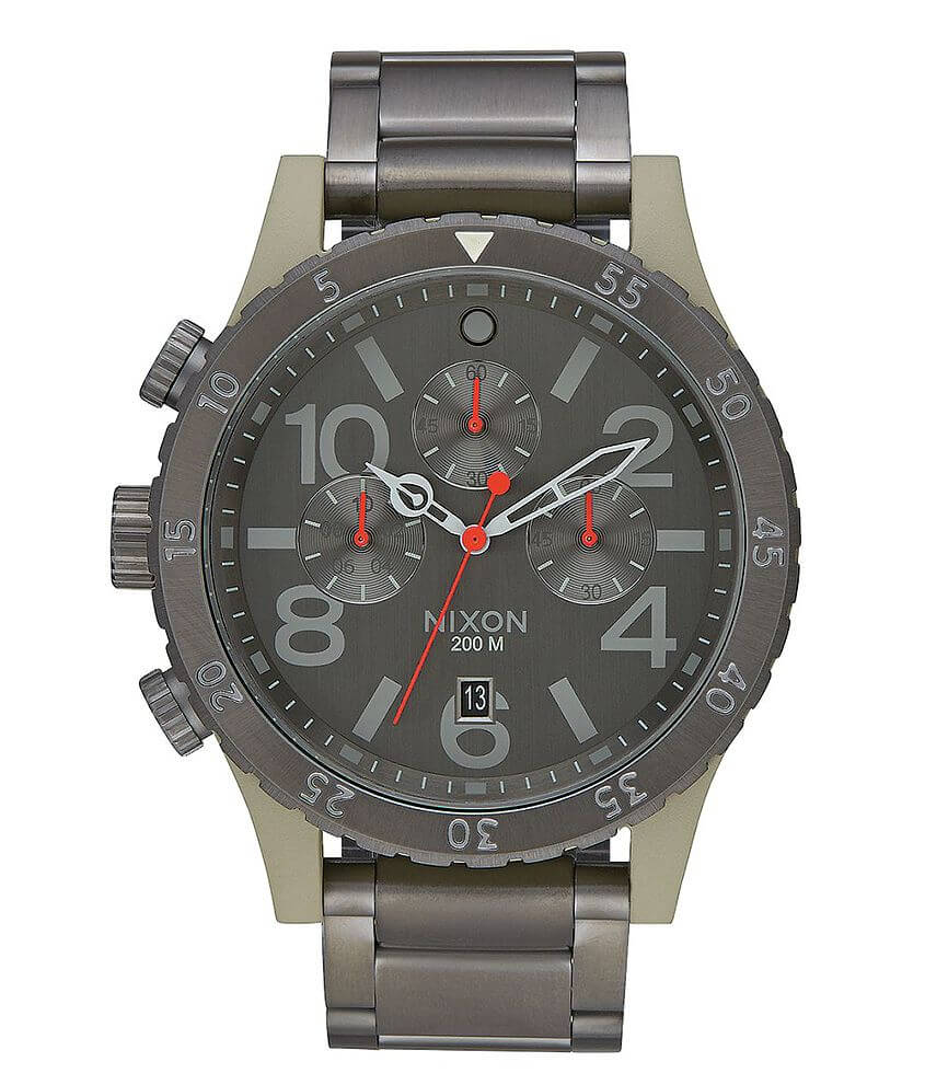 Nixon The 48-20 Chrono Watch - Men's Watches in Sage Gunmetal | Buckle
