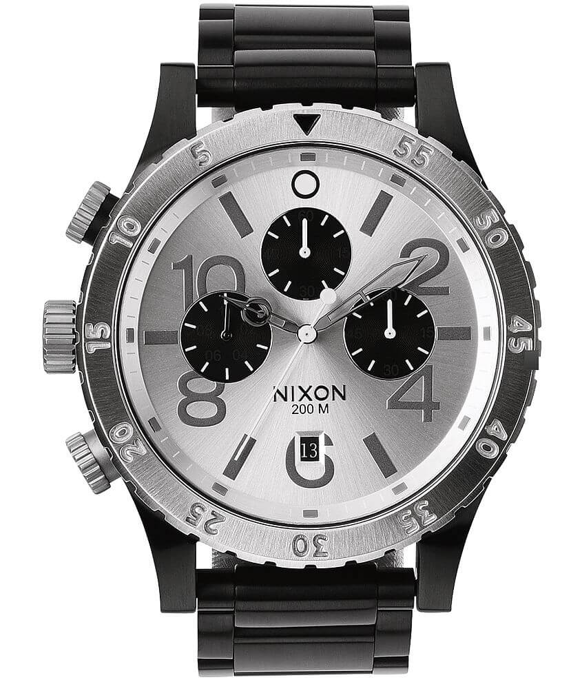 Nixon 48-20 Chrono Watch - Men's Watches in Black Silver | Buckle