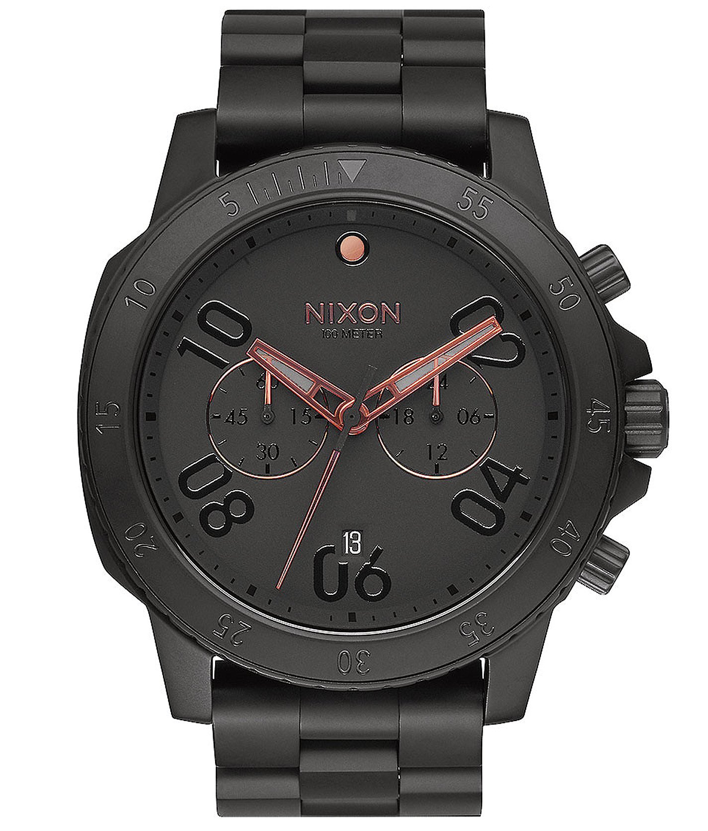 Nixon The Ranger Chrono Watch - Men's Watches in All Black Rose Gold |  Buckle
