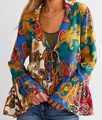 Willow & Root Mixed Paisley Print Chiffon Blouse - Women's