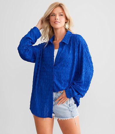 Willow & Root Textured Blouse front view