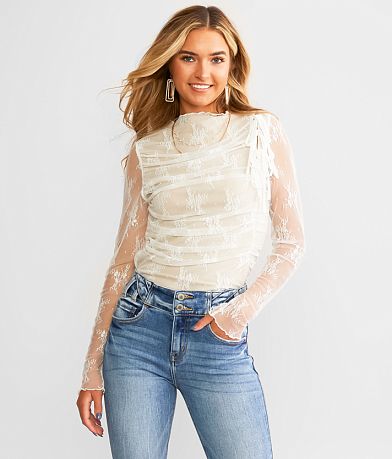Free People Gold Rush Top - Women's Shirts/Blouses in Lilac Combo