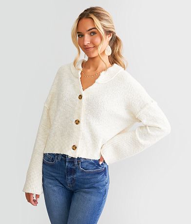 Willow & Root Marled Cardigan Sweater front view