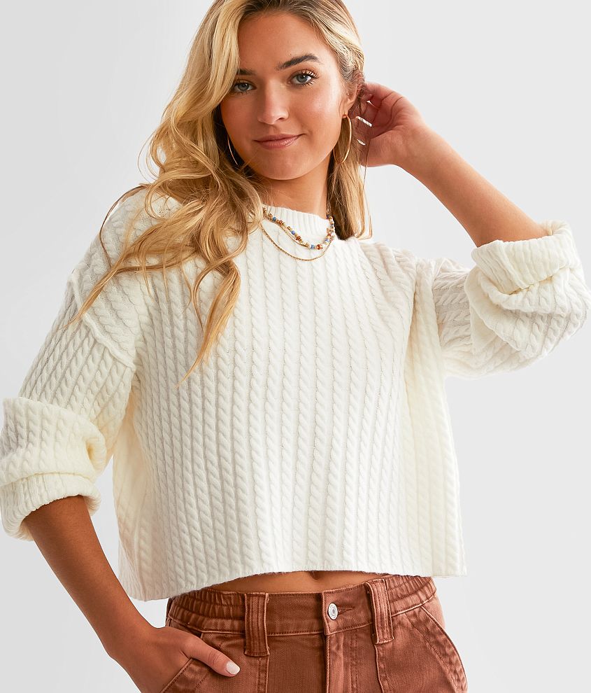 FITZ + EDDI Cable Knit Sweater - Women's Sweaters in White