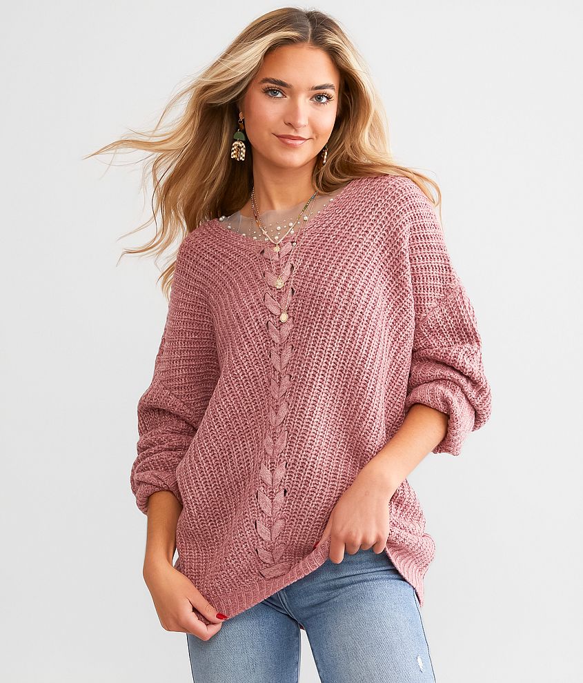 Women's lace 2024 up sweater